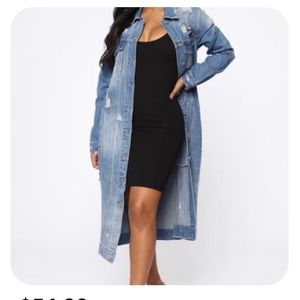 Distressed Long Jean Jacket from Fashion Nova